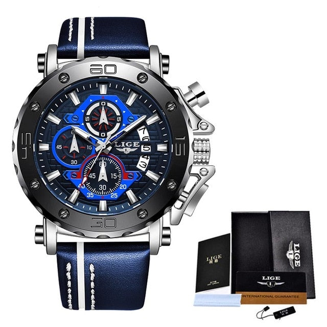 Relógio Masculino Lige Militar Pulseira em Couro