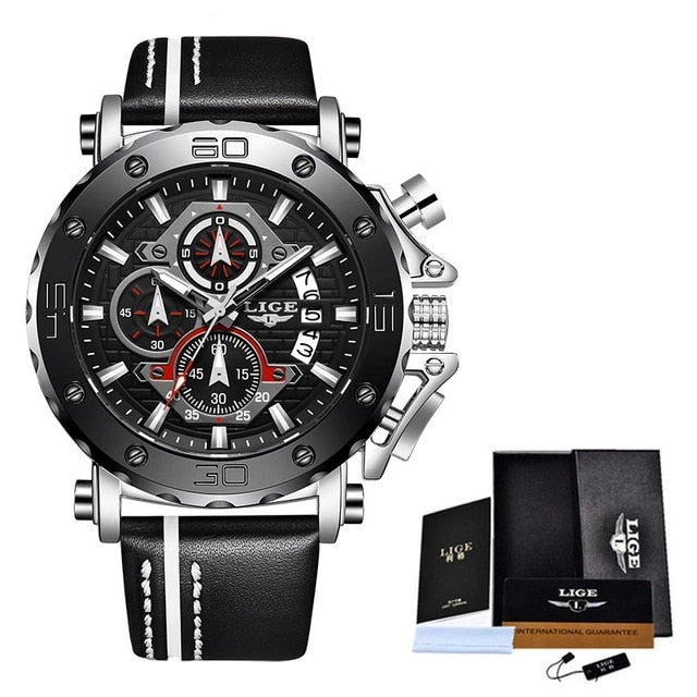 Relógio Masculino Lige Militar Pulseira em Couro