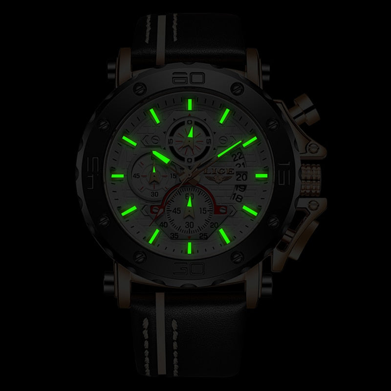 Relógio Masculino Lige Militar Pulseira em Couro