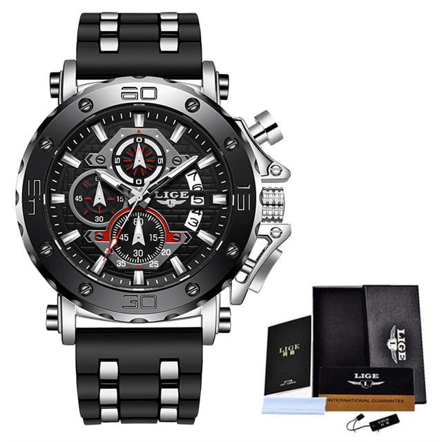Relógio Masculino Lige Militar Pulseira em Couro