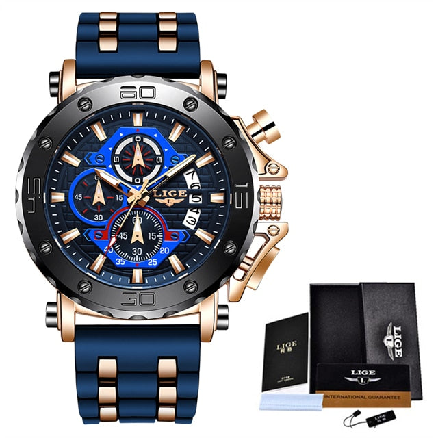 Relógio Masculino Lige Militar Pulseira em Couro
