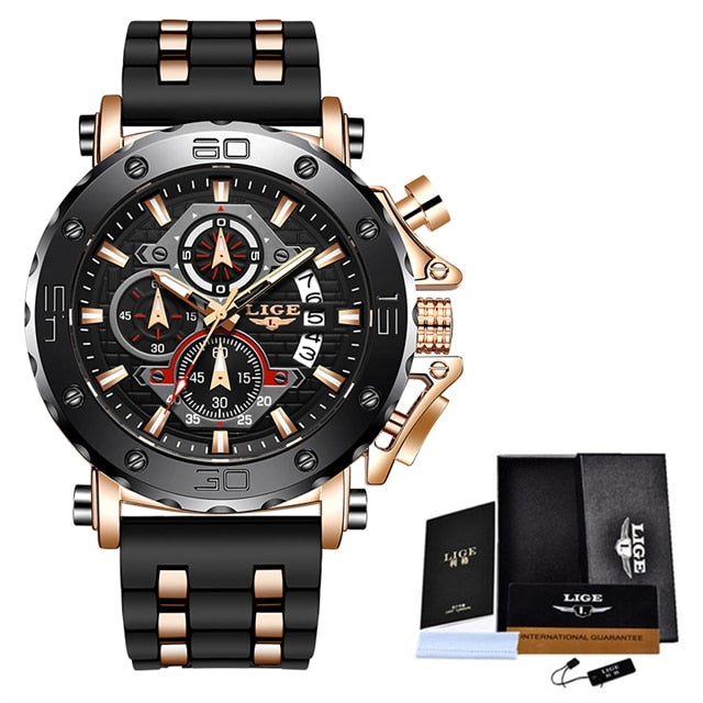 Relógio Masculino Lige Militar Pulseira em Couro