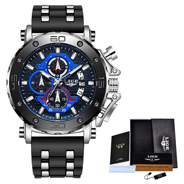 Relógio Masculino Lige Militar Pulseira em Couro